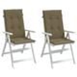 vidaXL Coussins de chaise à dossier haut lot de 2 taupe mélangé tissu