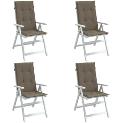 vidaXL Coussins de chaise à dossier haut lot de 4 taupe mélangé tissu