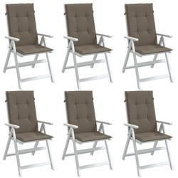 vidaXL Coussins de chaise à dossier haut lot de 6 taupe mélangé tissu