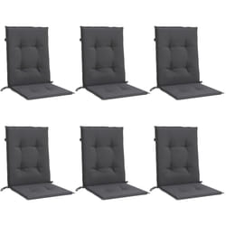 Vidaxl - Coussins de chaise à dossier bas lot de 6 anthracite mélangé