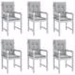 vidaXL Coussins de chaise à dossier bas lot de 6 gris clair mélangé