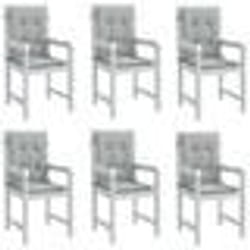 vidaXL Coussins de chaise à dossier bas lot de 6 gris clair mélangé