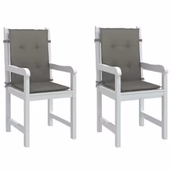 vidaXL Coussins de chaise à dossier bas lot de 2 gris foncé mélangé