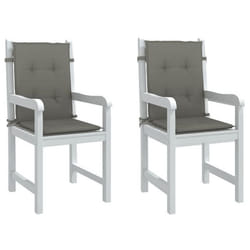 vidaXL Coussins de chaise à dossier bas lot de 2 gris foncé mélangé