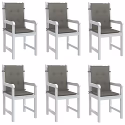 vidaXL Coussins de chaise à dossier bas lot de 6 gris foncé mélangé