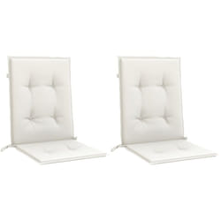 Coussins de chaise à dossier bas lot de 2 crème mélangé tissu Vidaxl