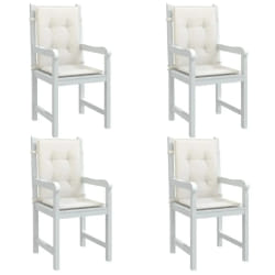 vidaXL Coussins de chaise à dossier bas lot de 4 crème mélangé tissu