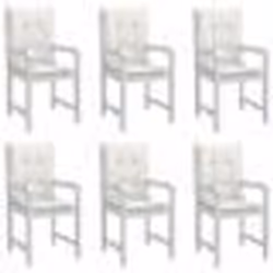 vidaXL Coussins de chaise à dossier bas lot de 6 crème mélangé tissu