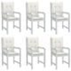 vidaXL Coussins de chaise à dossier bas lot de 6 crème mélangé tissu
