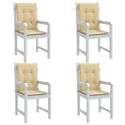 vidaXL Coussins de chaise à dossier bas lot de 4 beige mélangé tissu
