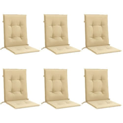 Vidaxl - Coussins de chaise à dossier bas lot de 6 beige mélangé tissu
