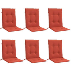 Vidaxl - Coussins de chaise à dossier bas lot de 6 rouge mélangé tissu