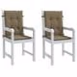 vidaXL Coussins de chaise à dossier bas lot de 2 taupe mélangé tissu