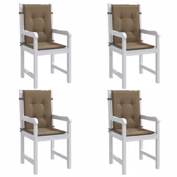 vidaXL Coussins de chaise à dossier bas lot de 4 taupe mélangé tissu