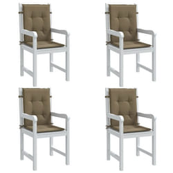 vidaXL Coussins de chaise à dossier bas lot de 4 taupe mélangé tissu