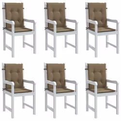 vidaXL Coussins de chaise à dossier bas lot de 6 taupe mélangé tissu