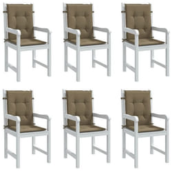 vidaXL Coussins de chaise à dossier bas lot de 6 taupe mélangé tissu