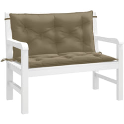 vidaXL Coussins de banc de jardin lot de 2 taupe mélangé tissu