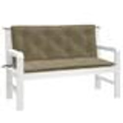 vidaXL Coussins de banc de jardin lot de 2 taupe mélangé tissu