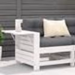 vidaXL Canapé de jardin accoudoir et coussin blanc bois massif de pin