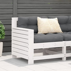 Vidaxl - Canapé de jardin accoudoir avec coussin blanc bois massif pin