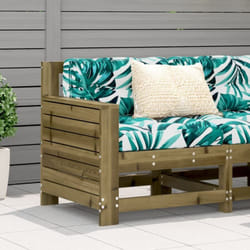 Vidaxl - Canapé de jardin accoudoir avec coussin bois de pin imprégné