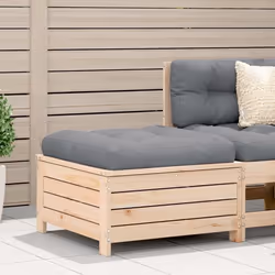 vidaXL Repose-pied de jardin avec coussin bois de pin massif