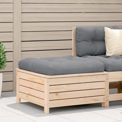 vidaXL Repose-pied de jardin avec coussin bois de pin massif