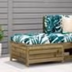 vidaXL Repose-pied de jardin avec coussin bois de pin imprégné