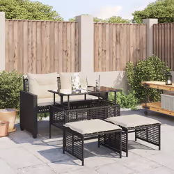 VidaXL 368134 banc de jardin Rotin, Acier