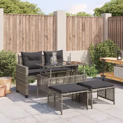 Cet ensemble de canapés de jardin est le complément parfait de votre arrière-cour, terrasse ou patio, offrant un espace confo ...