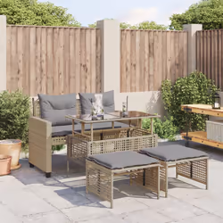 VidaXL 368137 banc de jardin Rotin, Acier