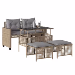 VidaXL 368137 banc de jardin Rotin, Acier