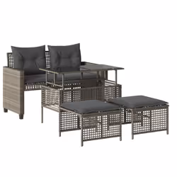 VidaXL 368139, Gris foncé, Rotin, Acier, 110 kg, Adultes et enfants, 500 mm, 500 mm