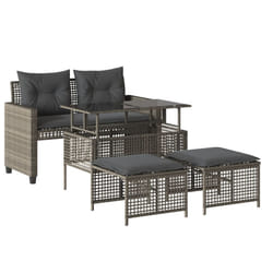 VidaXL 368139 banc de jardin Rotin, Acier