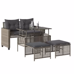 VidaXL 368139 banc de jardin Rotin, Acier