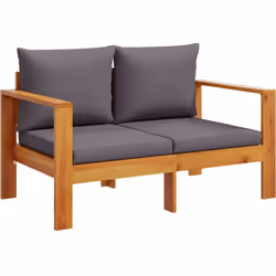 Détendez-vous et profitez de l'extérieur dans ce confortable canapé de jardin en bois 2 places ! Bois d'acacia massif : le bo ...