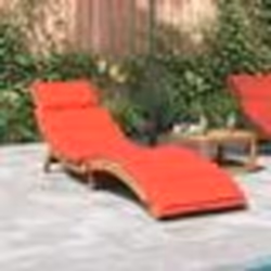 vidaXL Chaise longue avec coussin rouge bois d'acacia solide