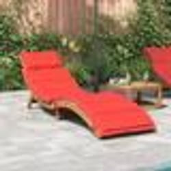 vidaXL Chaise longue avec coussin rouge bois d'acacia solide