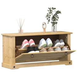 Armoire à chaussures Corona 99x32x47 cm bois de pin massif - Vidaxl