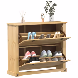 Avec cette armoire à chaussures en bois vous pouvez ranger efficacement vos chaussures et ajouter une décoration pratique à v ...