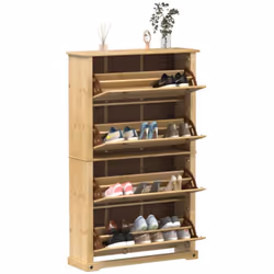 Avec cette armoire à chaussures en bois vous pouvez ranger efficacement vos chaussures et ajouter une décoration pratique à v ...