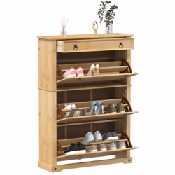 Avec cette armoire à chaussures en bois vous pouvez ranger efficacement vos chaussures et ajouter une décoration pratique à v ...