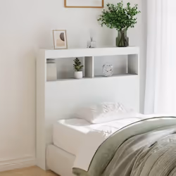 Cette armoire tête de lit à LED, au design élégant, donne à votre cadre de lit une touche de modernité étonnante et convient  ...