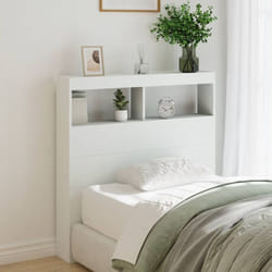 Armoire tête de lit avec led blanc 100x17x102 cm Vidaxl