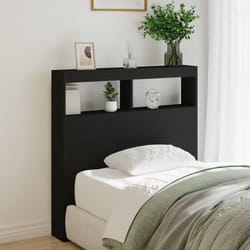 Armoire tête de lit avec led noir 100x17x102 cm