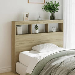 vidaXL Armoire tête de lit avec LED chêne sonoma 120x17x102 cm