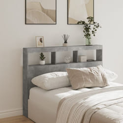 Armoire tête de lit avec led gris béton 140x17x102 cm - Vidaxl