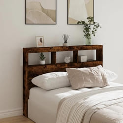 vidaXL Armoire tête de lit avec LED chêne fumé 140x17x102 cm