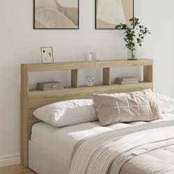 Armoire tête de lit avec led chêne sonoma 160x17x102 cm